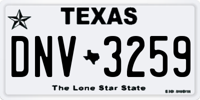 TX license plate DNV3259