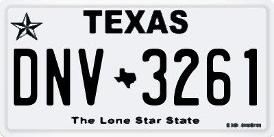 TX license plate DNV3261