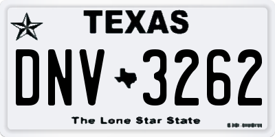 TX license plate DNV3262