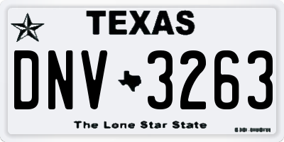 TX license plate DNV3263