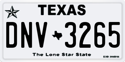 TX license plate DNV3265
