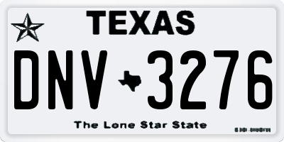 TX license plate DNV3276