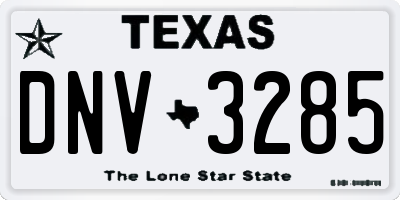 TX license plate DNV3285