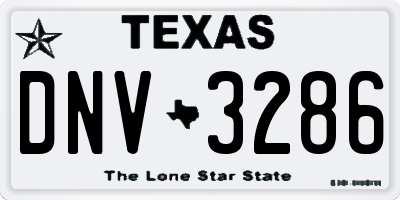 TX license plate DNV3286