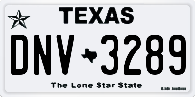 TX license plate DNV3289