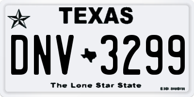 TX license plate DNV3299