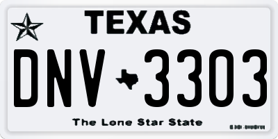 TX license plate DNV3303