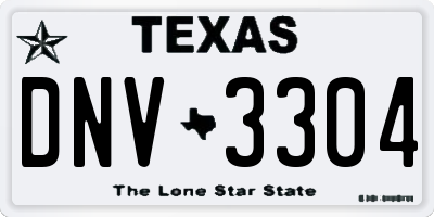TX license plate DNV3304