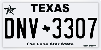 TX license plate DNV3307