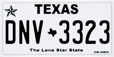 TX license plate DNV3323