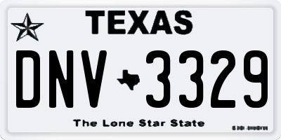 TX license plate DNV3329