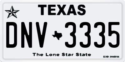TX license plate DNV3335