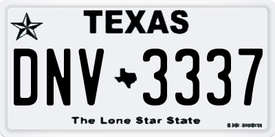 TX license plate DNV3337