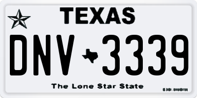 TX license plate DNV3339