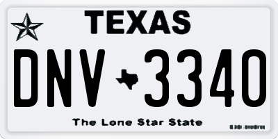 TX license plate DNV3340