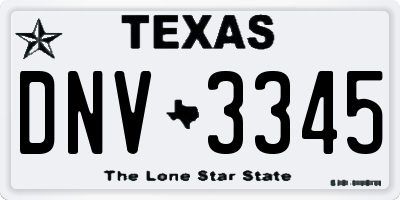 TX license plate DNV3345
