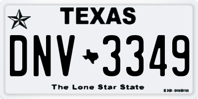 TX license plate DNV3349