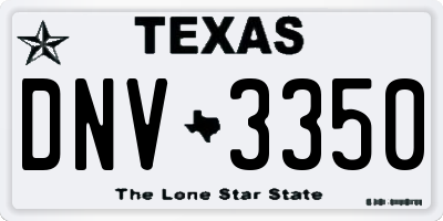 TX license plate DNV3350