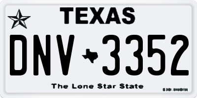 TX license plate DNV3352