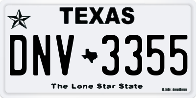 TX license plate DNV3355