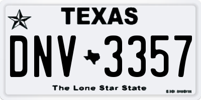 TX license plate DNV3357