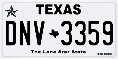 TX license plate DNV3359