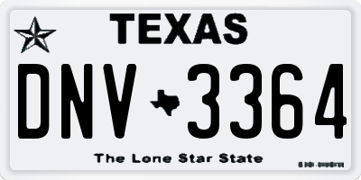 TX license plate DNV3364