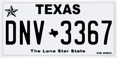 TX license plate DNV3367