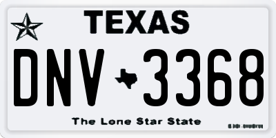 TX license plate DNV3368
