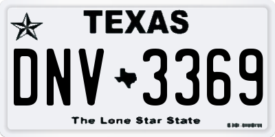 TX license plate DNV3369