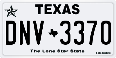 TX license plate DNV3370