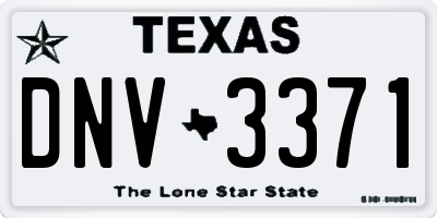 TX license plate DNV3371