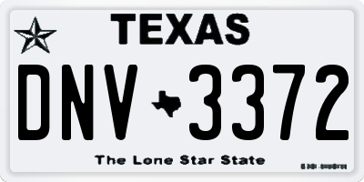 TX license plate DNV3372
