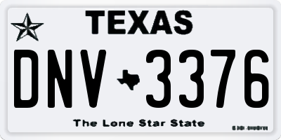 TX license plate DNV3376