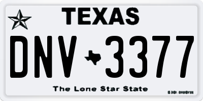 TX license plate DNV3377