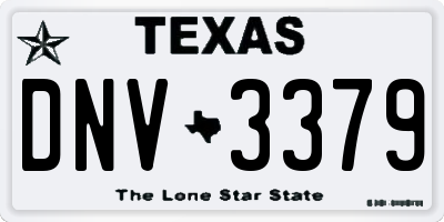 TX license plate DNV3379