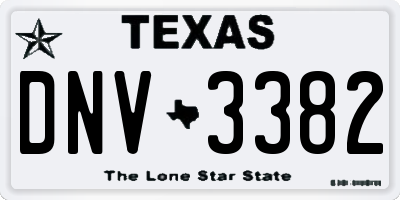 TX license plate DNV3382