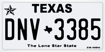 TX license plate DNV3385