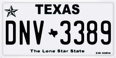 TX license plate DNV3389
