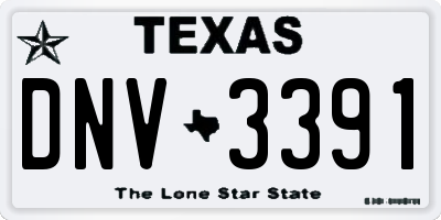 TX license plate DNV3391