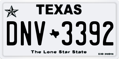 TX license plate DNV3392