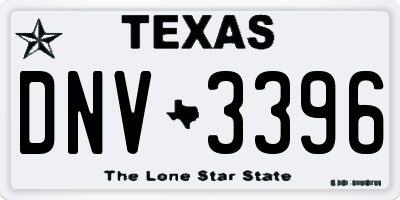 TX license plate DNV3396