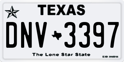 TX license plate DNV3397