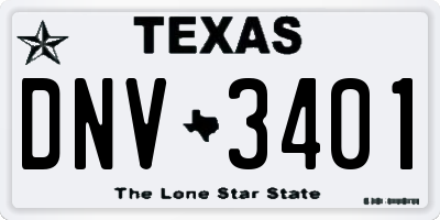 TX license plate DNV3401
