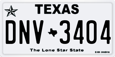TX license plate DNV3404
