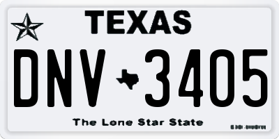 TX license plate DNV3405