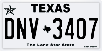 TX license plate DNV3407