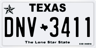 TX license plate DNV3411