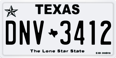 TX license plate DNV3412