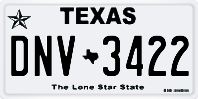 TX license plate DNV3422
